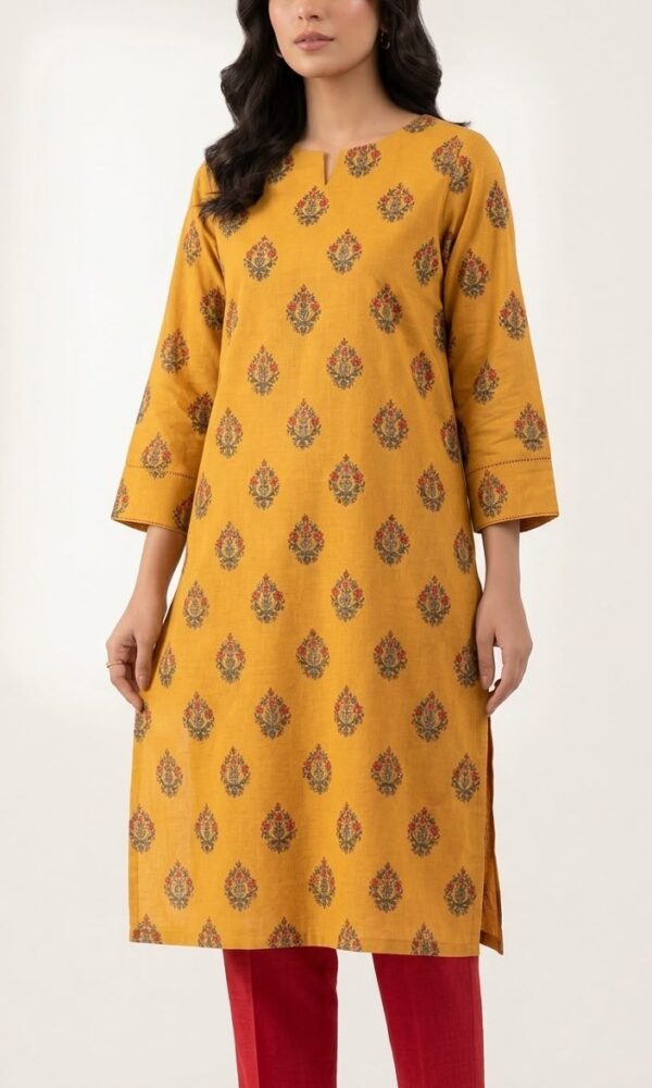 Saffron Bloom Minimalist Kurta