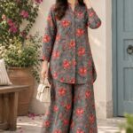 Grey Floral Printed